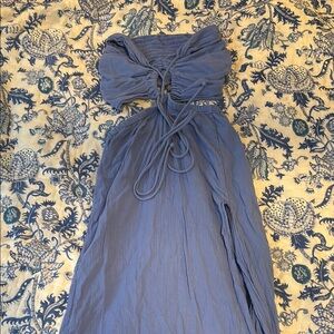 Blue Strapless Dress